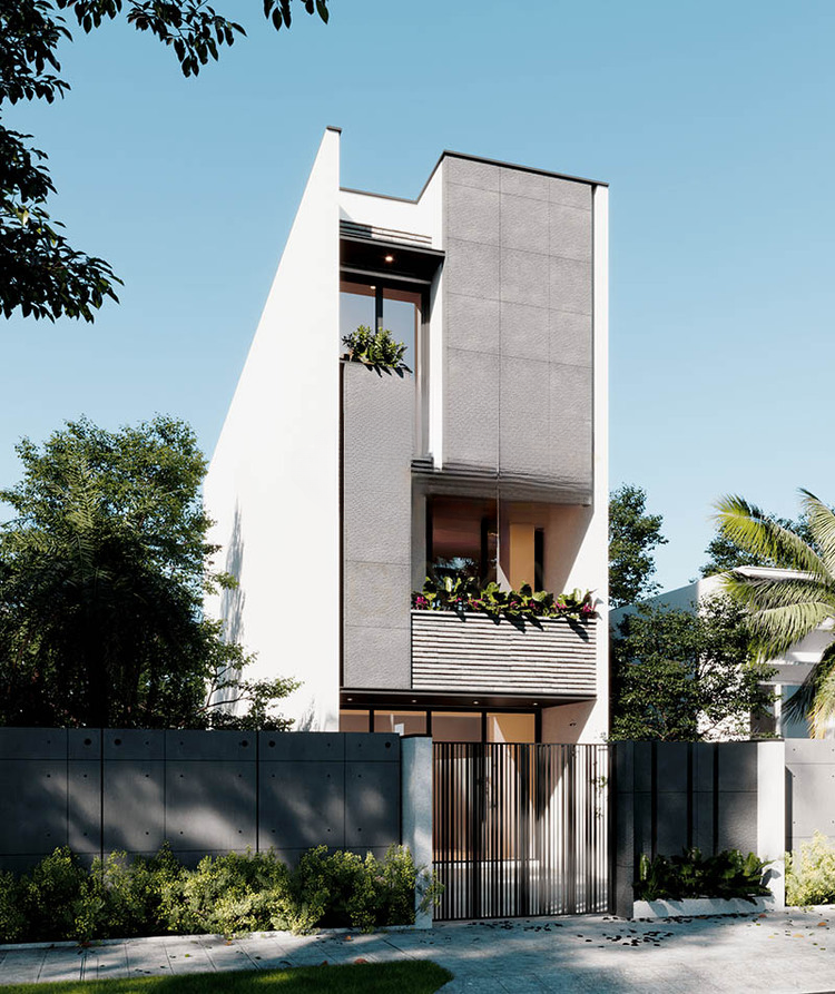 Mẫu nhà ống 3 tầng hiện đại, mặt tiền đẹp