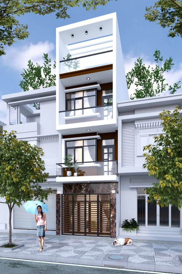 Mẫu nhà ống 3 tầng đơn giản, đẹp, hiện đại