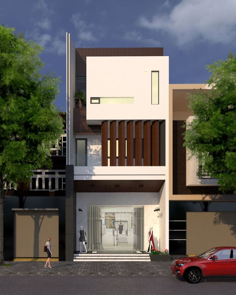 Mẫu nhà ống 3 tầng kết hợp với kinh doanh