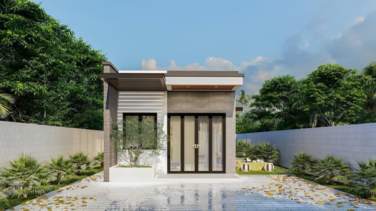 Mẫu nhà cấp 4 3 phòng ngủ 300 triệu mái bằng đơn giản, đầy đủ công năng