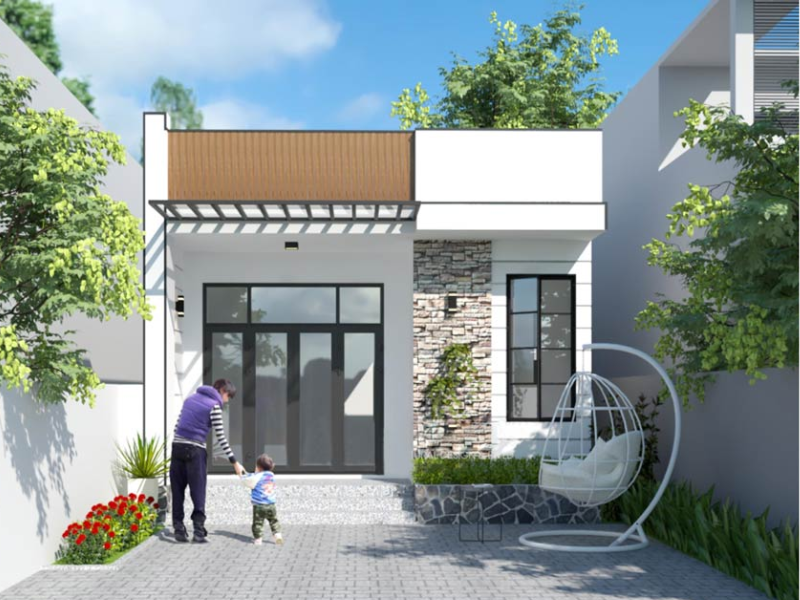 Mẫu nhà cấp 4 đẹp giá rẻ 300 triệu tiện nghi, thiết kế đơn giản