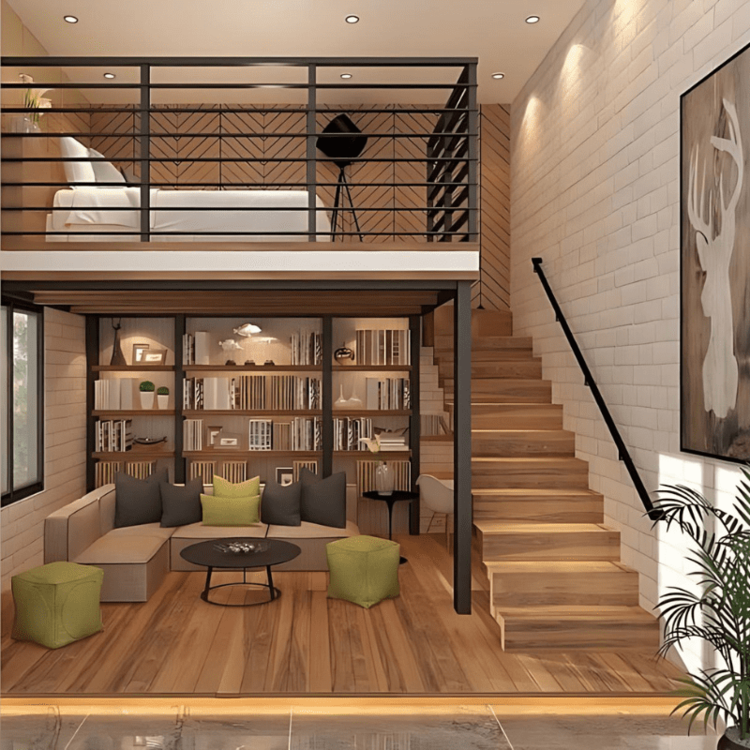 Mẫu nhà cấp 4 gác lửng 200 triệu ốp tấm vân gỗ DURAwood