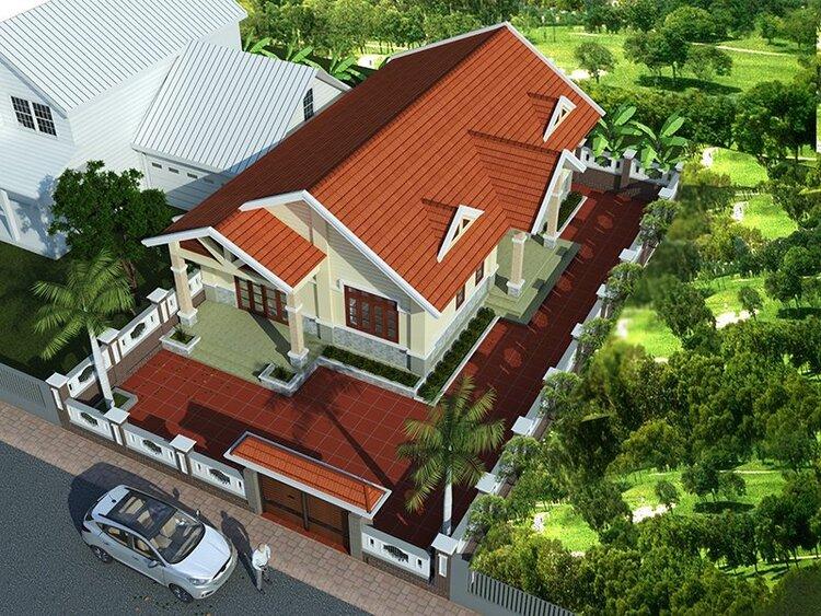 Mẫu nhà cấp 4 nông thôn 3 phòng ngủ 8x12 hiện đại, được ưa chuộng hiện nay