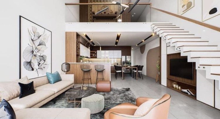 Mẫu nhà cấp 4 gác lửng 2 phòng ngủ mái Nhật đẹp nhất hiện nay