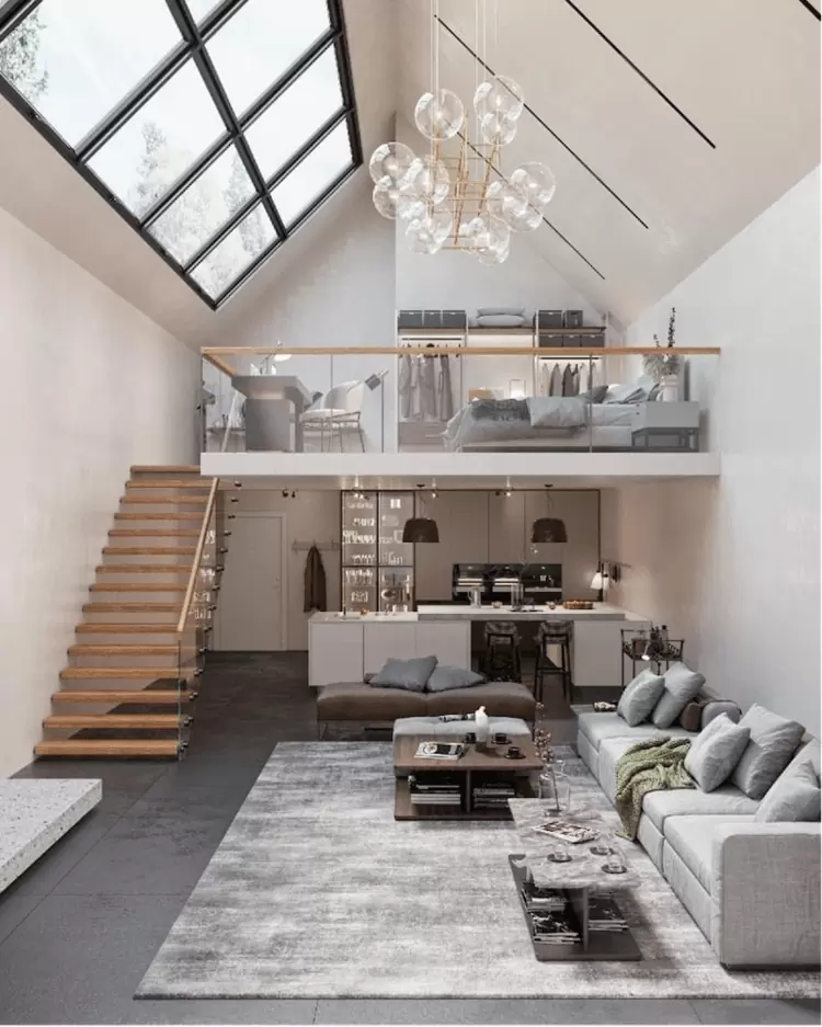 Mẫu nhà gác lửng 2 phòng ngủ mái Thái hiện đại, sang trọng