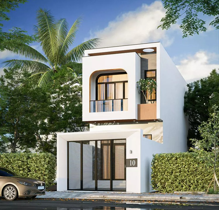 Mẫu nhà ống 2 tầng đẹp ở nông thôn thiết kế hiện đại, sang trọng