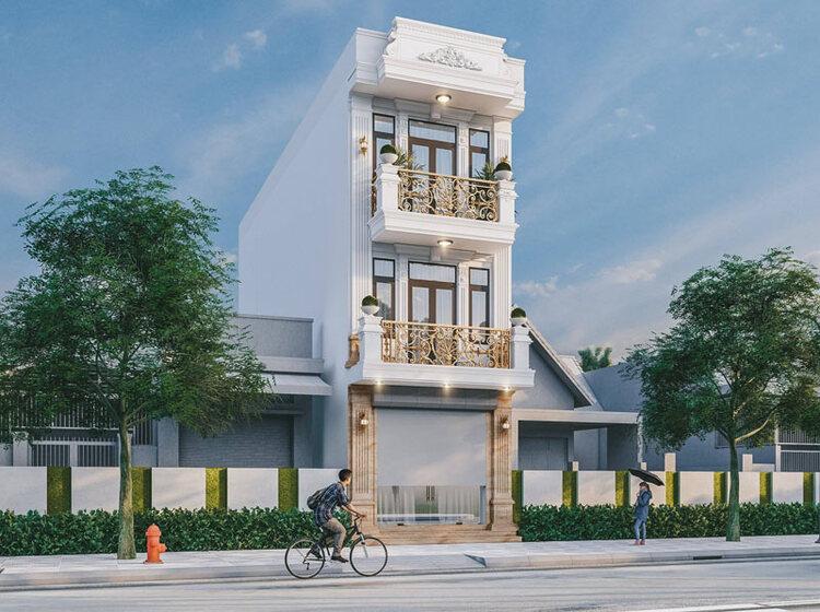 Mẫu nhà ống 3 tầng đẹp tân cổ điển nhờ sử dụng các vật liệu truyền thống và tự nhiên