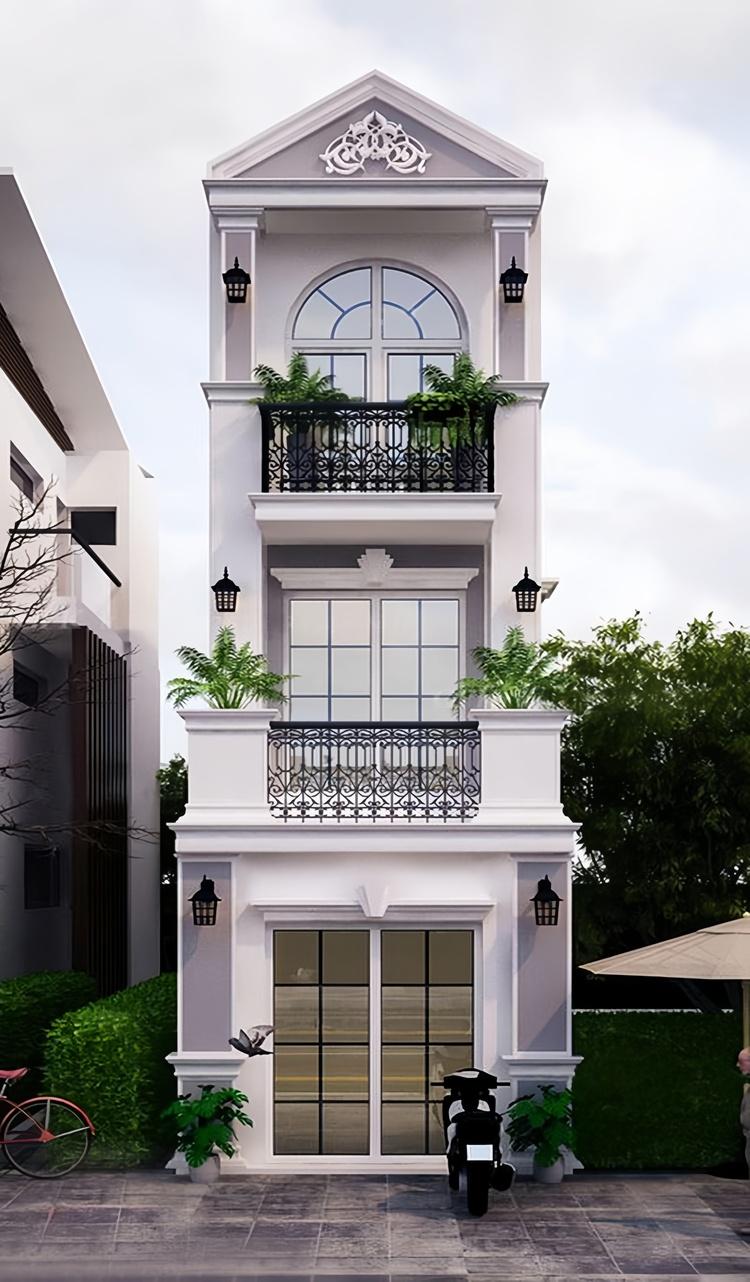 Mẫu nhà ống 3 tầng đẹp tân cổ điển