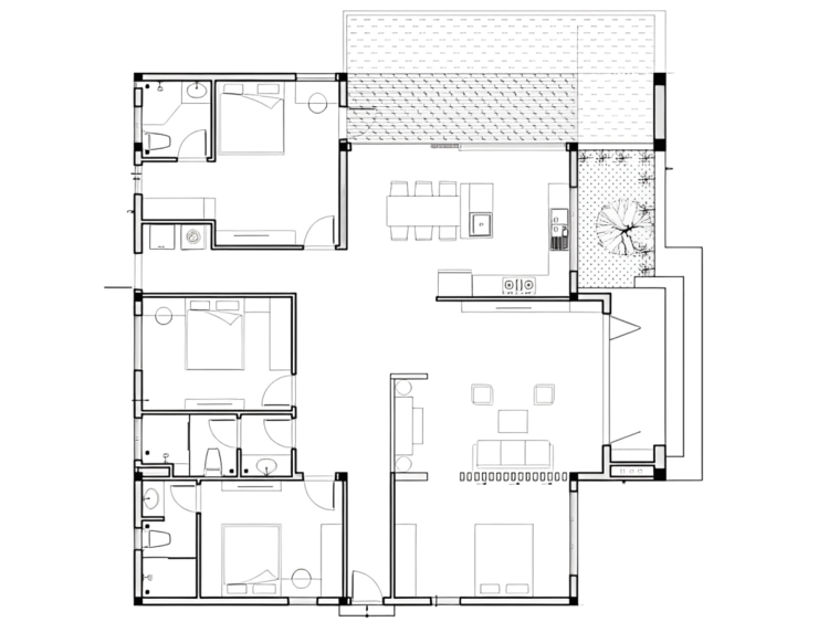 Bản vẽ thiết kế mẫu nhà cấp 4 nông thôn 250 triệu đơn giản