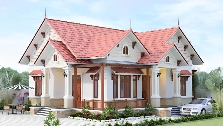 Mẫu biệt thự nhà vườn mái Thái cấp 4