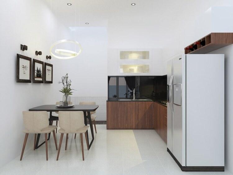 Cách bố trí nội thất phòng bếp nhà 2 tầng giá 700 triệu 6x11m