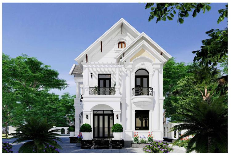 Mẫu nhà 2 tầng đẹp với thiết kế 1 tầng trệt và 1 lầu