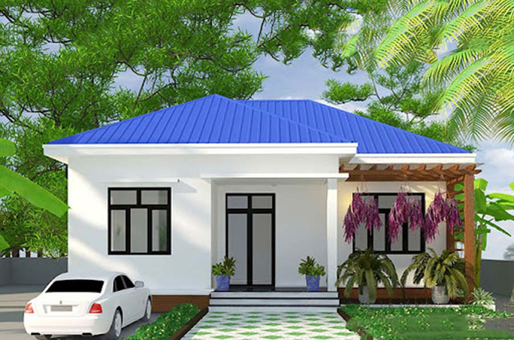 Bản vẽ mẫu nhà cấp 4 3 phòng ngủ 300 triệu