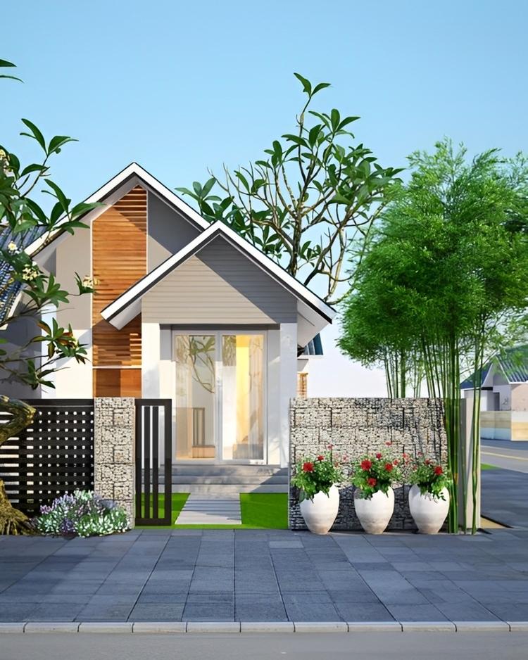 Mẫu nhà cấp 4 đẹp 5x20 phong cách Châu Âu hiện đại, đẳng cấp