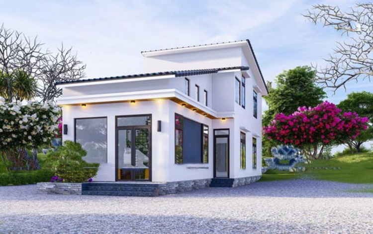 Mẫu nhà cấp 4 nông thôn 3 phòng ngủ mái Thái có gác lửng 