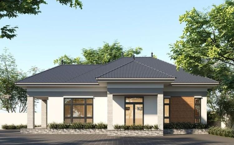 Mẫu nhà cấp 4 mái Nhật 3 phòng ngủ 120m² thiết kế tinh tế và hiện đại 