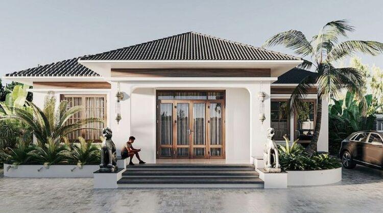 Mẫu nhà cấp 4 mái Nhật 3 phòng ngủ 120m² với thiết kế hài hòa 