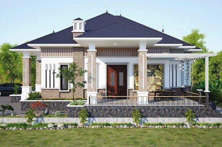 Mẫu nhà cấp 4 mái Nhật 3 phòng ngủ hiện đại, sang trọng