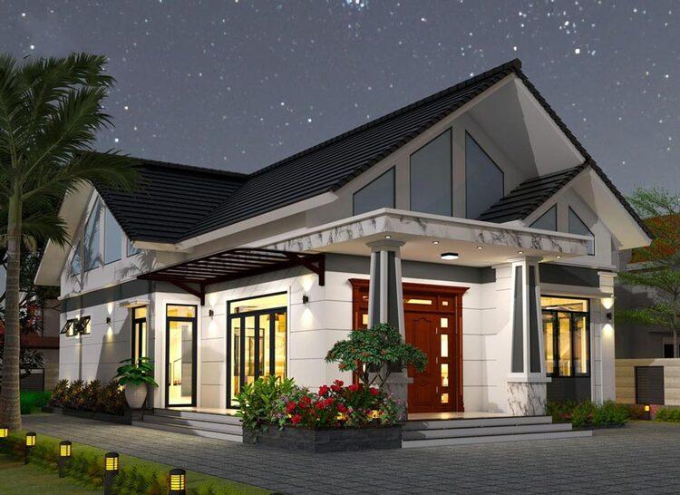 Mẫu nhà cấp 4 mái Nhật 4 phòng ngủ 2 mặt tiền thiết kế độc đáo