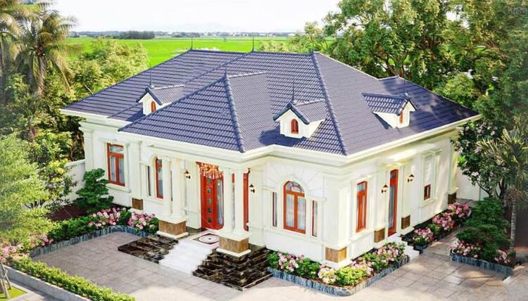 Mẫu nhà cấp 4 mái Nhật 4 phòng ngủ hiện đại, ấn tượng 