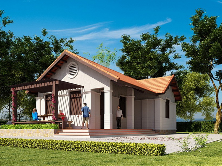 Mẫu nhà cấp 4 mái Thái lợp ngói