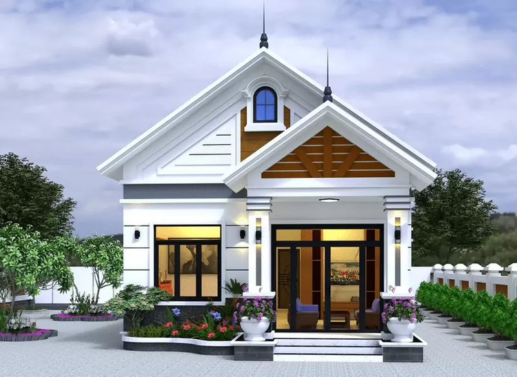 Mẫu nhà cấp 4 mái Thái hiện đại, ấn tượng