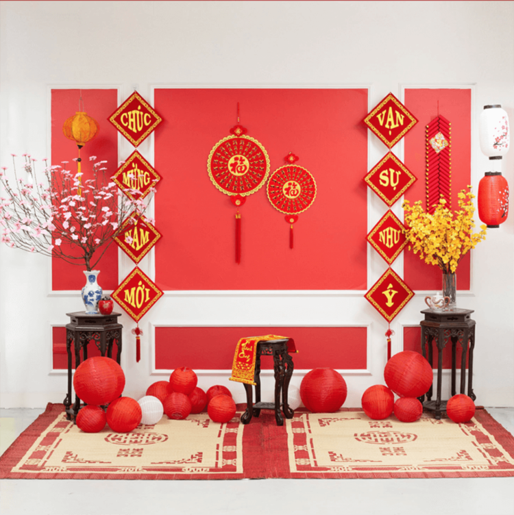 Trang trí tường ngày Tết