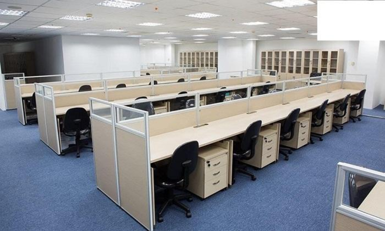 Vách ngăn văn phòng khung nhôm gỗ kết hợp kính 