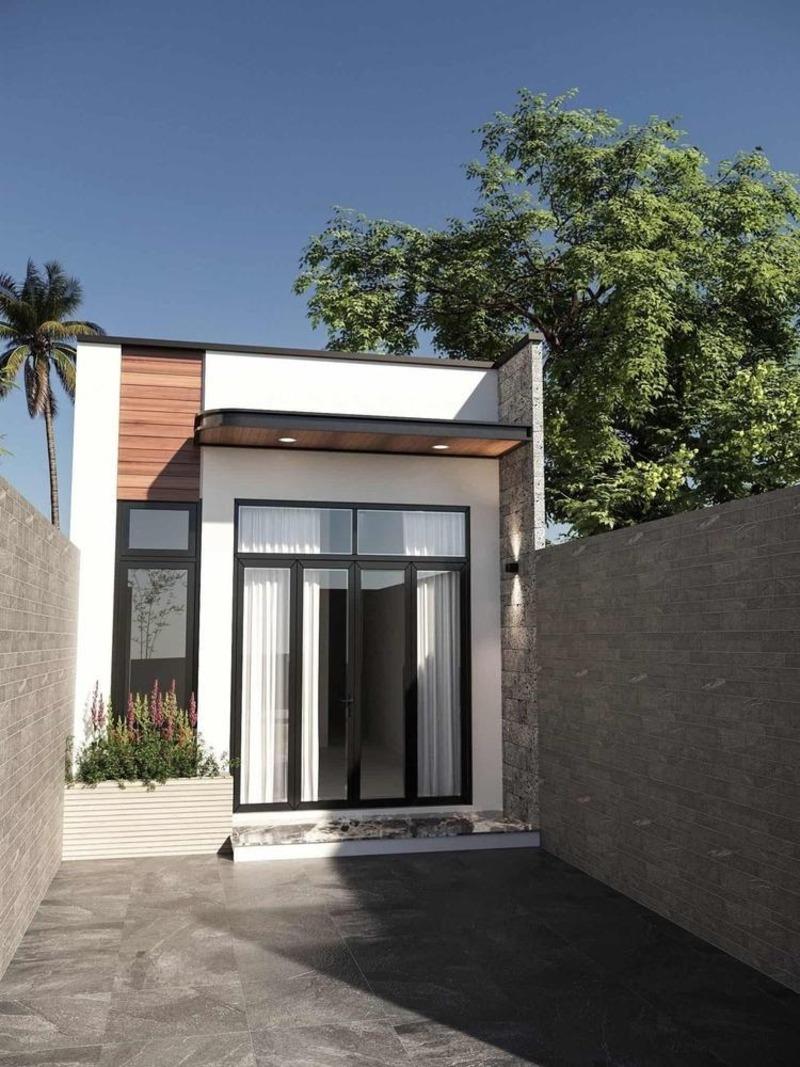 Mẫu mặt tiền nhà cấp 4 gác lửng hiện đại diện tích 5x10m