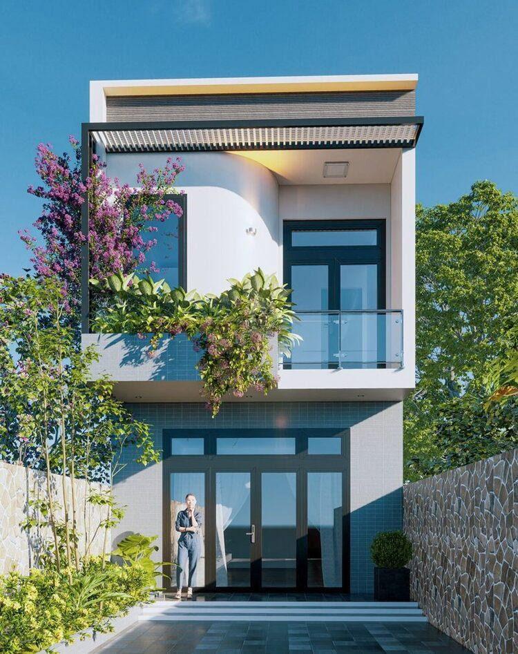 Mẫu nhà 2 tầng đẹp giá 700 triệu hiện đại với không gian sống xanh