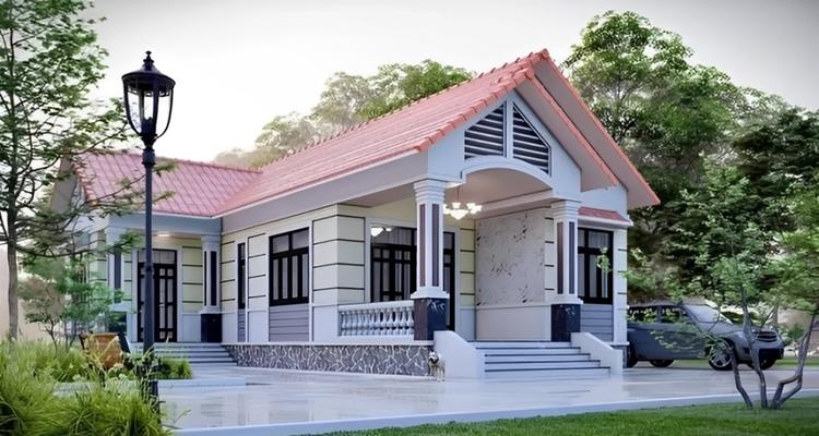 Mẫu nhà cấp 4 chữ L mái tôn kiểu mái Thái 3 phòng ngủ thông thoáng, chi phí hợp lý