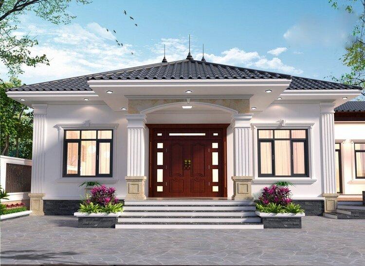 Mẫu nhà cấp 4 mái Nhật 3 phòng ngủ thiết kế mái dốc và không gian sống thoải mái