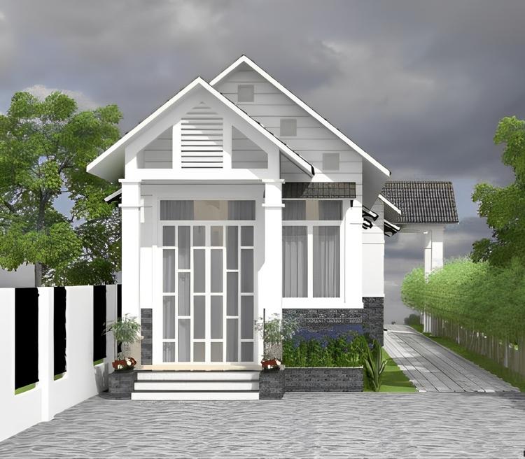 Mẫu nhà cấp 4 mái Thái 40m2 có gam màu trang nhã