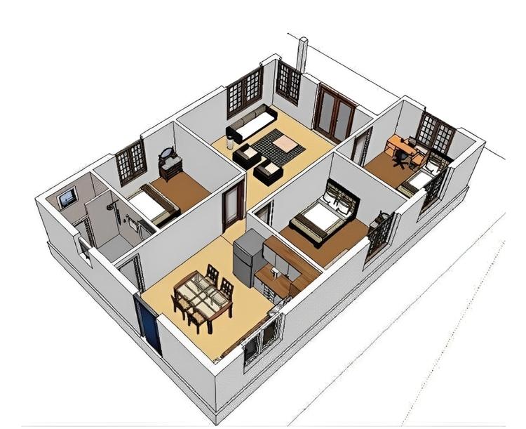 Bản vẽ thiết kế nhà cấp 4 nông thôn 250 triệu