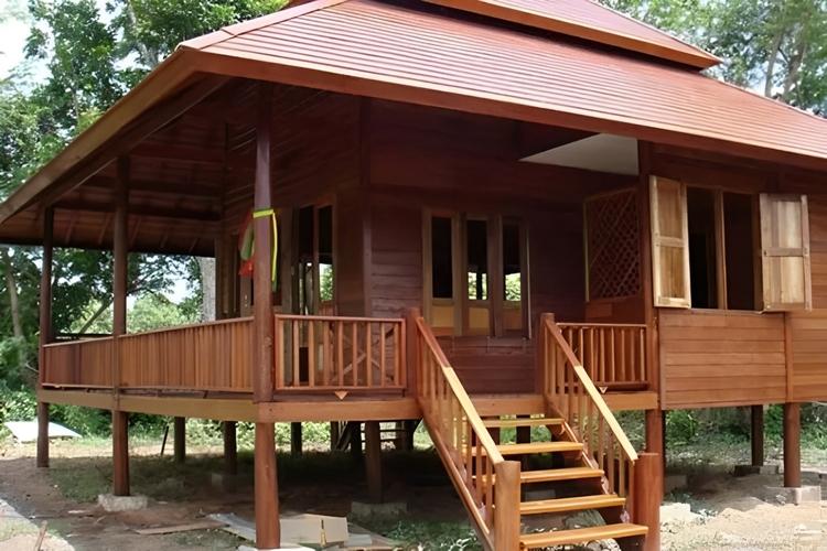 Mẫu nhà sàn đơn giản, mộc mạc nhưng đầy đủ công năng