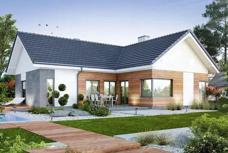 Mẫu nhà vườn chữ L đẹp