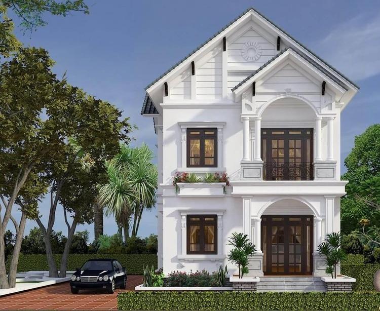 Mẫu nhà vườn đẹp mái Thái 2 tầng thoáng đoãng