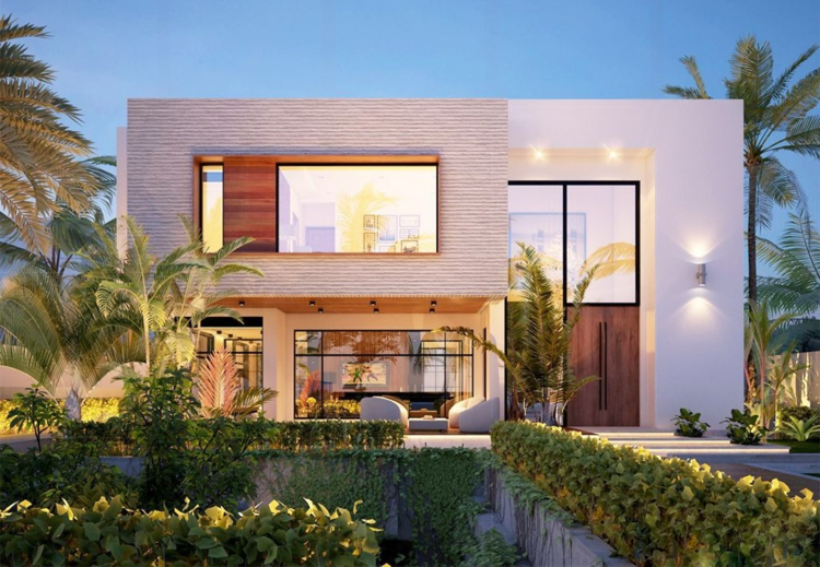 Mẫu nhà vườn đẹp mái bằng 2 tầng