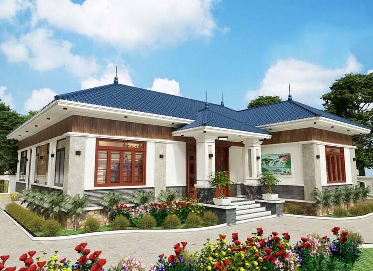 Nhà cấp 4 chữ L 4 phòng ngủ rộng rãi, tiện nghi và thoáng mát