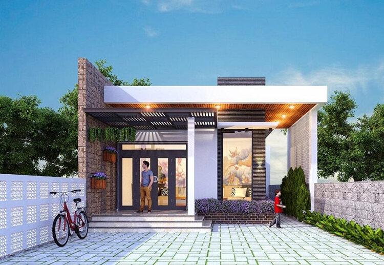 Mẫu nhà mái bằng cấp 4 đơn giản nhưng vẫn thu hút người nhìn