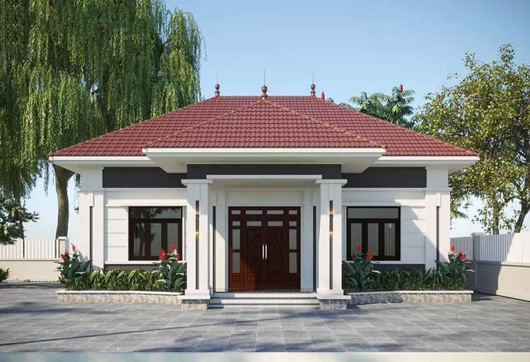 Mẫu nhà mái ngói sóng với thiết kế uốn lượn tinh tế, tạo vẻ đẹp mềm mại