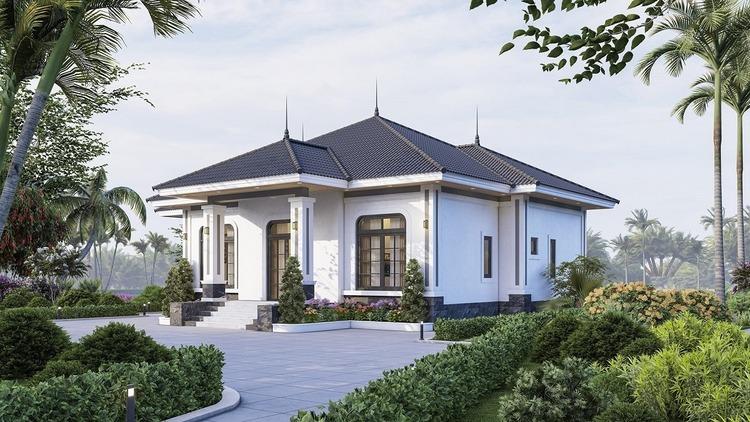 Mẫu nhà cấp 4 mái Nhật hiện đại, đẹp, vuông vắn, vững chãi 