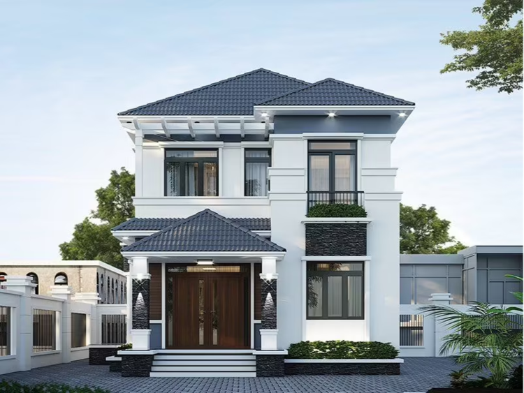 Mẫu thiết kế nhà mái Nhật 2 tầng 9x12m thông thoáng