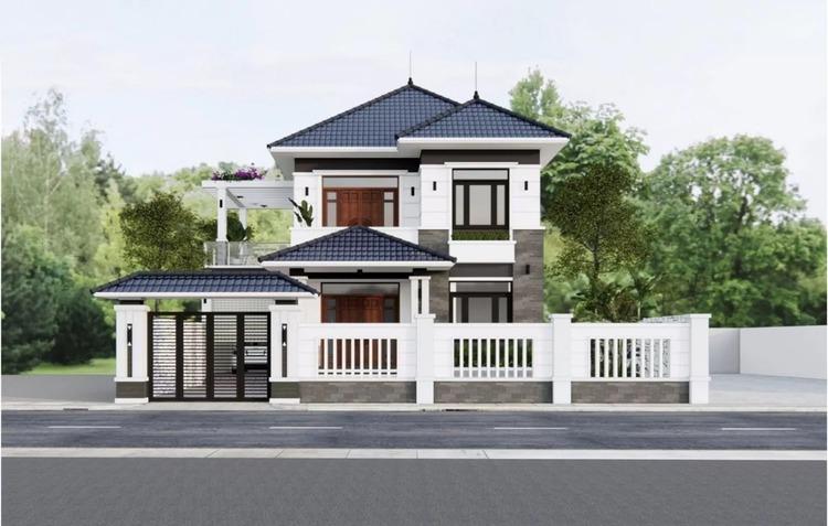 Mẫu nhà mái Nhật 1 tầng 10x10m đẹp, ấn tượng với mặt tiền rộng rãi