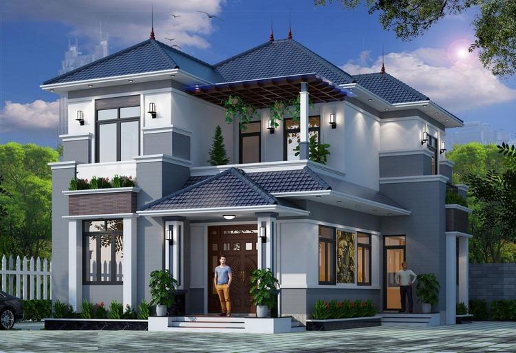 Mẫu nhà mái Nhật 1 tầng 10x10m đẹp, thoáng đãng với không gian mở 