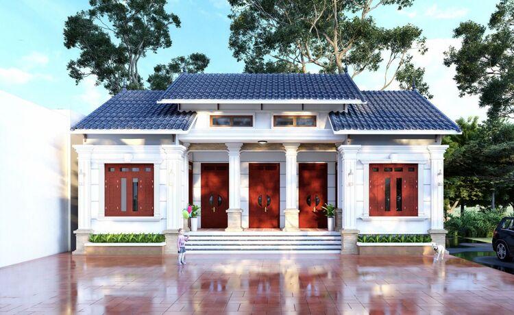 Mẫu nhà mái Nhật 3 gian vững chãi, trang nhã, mang nét đẹp kiến trúc Á Đông