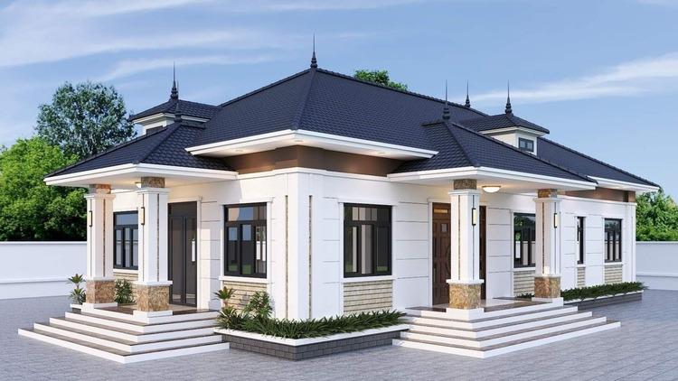 Mẫu nhà cấp 4 mái Nhật đẹp 3 phòng ngủ rộng rãi, vững chãi