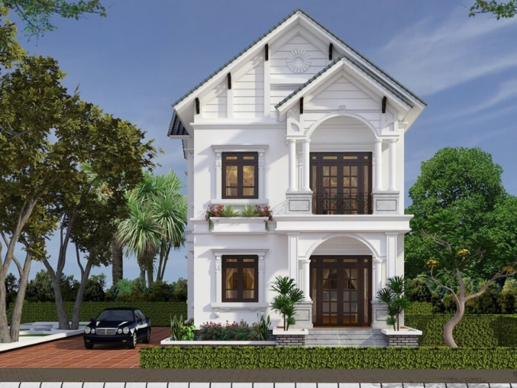 Mẫu nhà mái thái 2 tầng có tính thẩm mỹ cao, thu hút mọi ánh nhìn