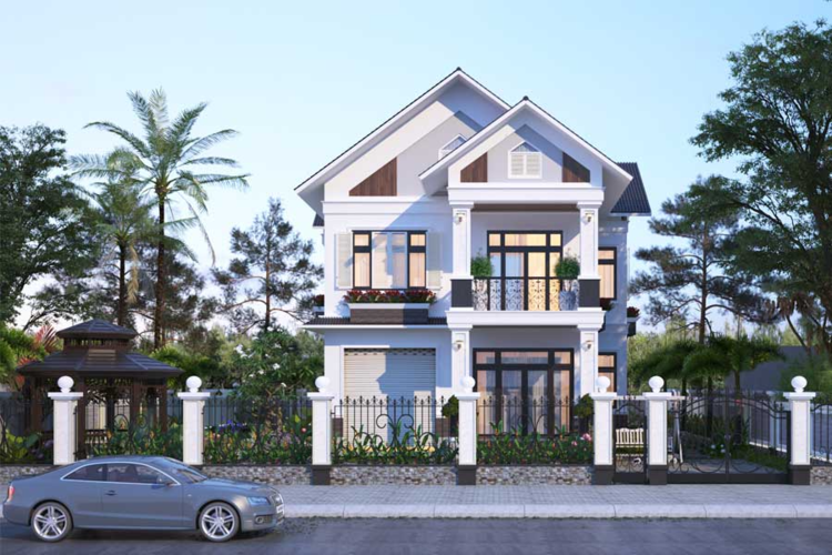 Mẫu nhà mái thái 2 tầng có khả năng chống nước tốt