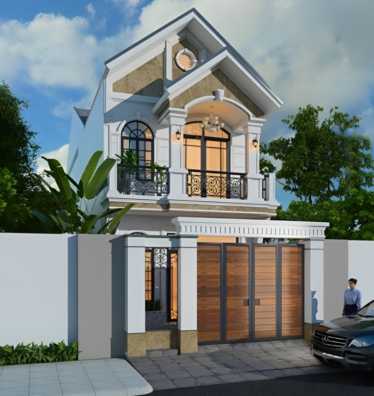 Mẫu nhà mái Thái 2 tầng 5x20 thiết kế sang trọng, hiện đại